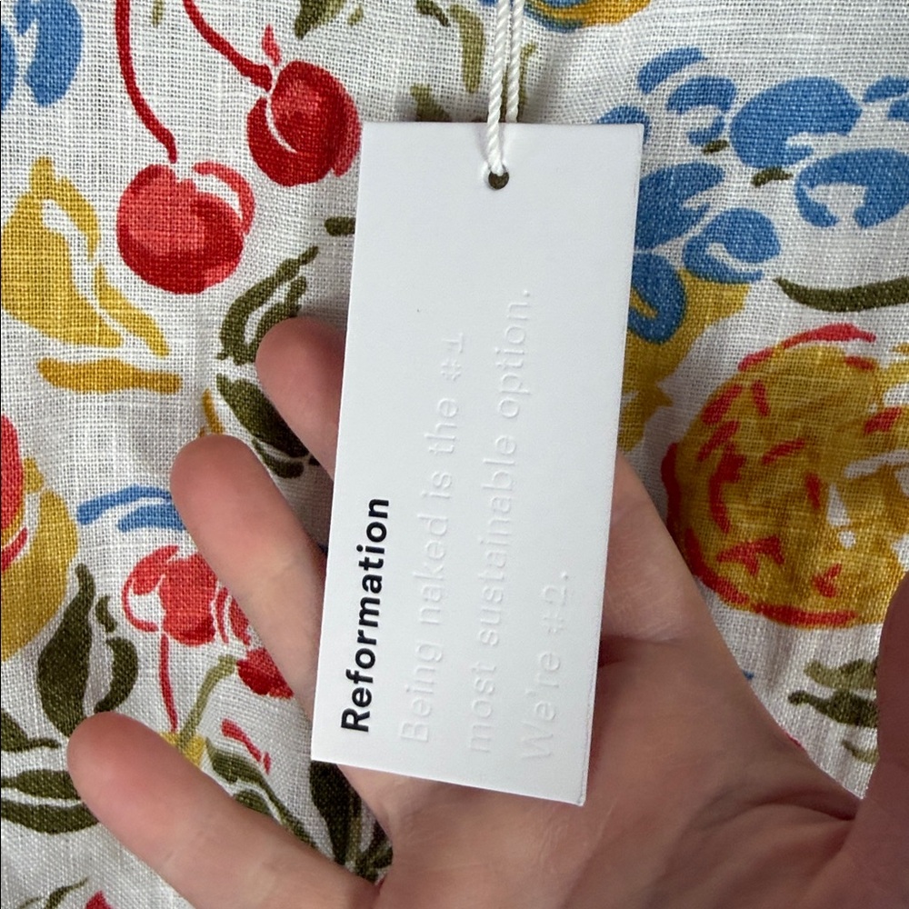 Reformation Anneliese Linen Dress in Fruit Cocktail - Picture 9 of 13